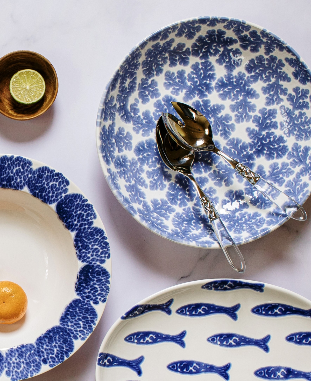 Vietri Santorini Coral Serving Bowl