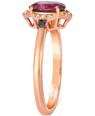 Passion Fruit Tourmaline (1-1/20 ct. t.w.) & Diamond (3/8 ct. t.w.) Ring in 14k Rose Gold