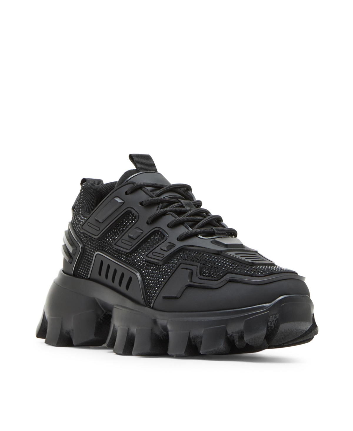 Steve Madden Ponce Mens Lace-up Chunky Running & Training Shoes In Rhinestones