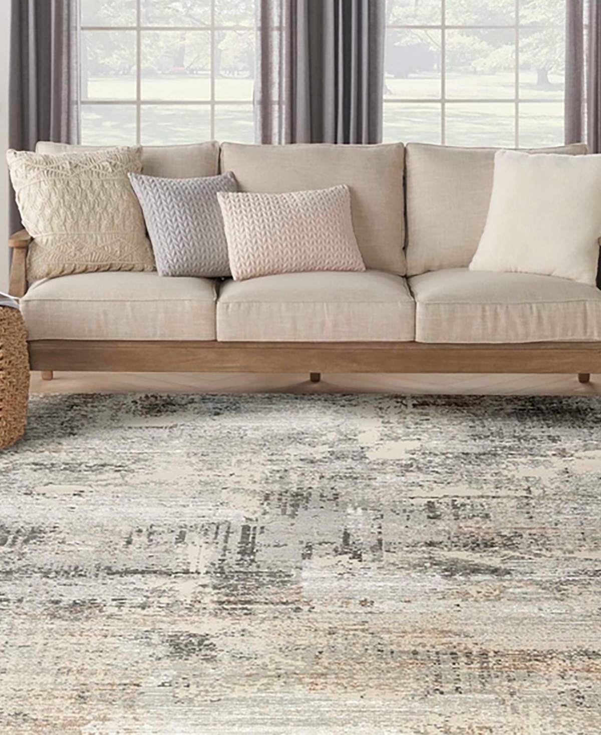 Nourison Home Trends Sut04 7'10"x9'10" Area Rug In Beige,gray