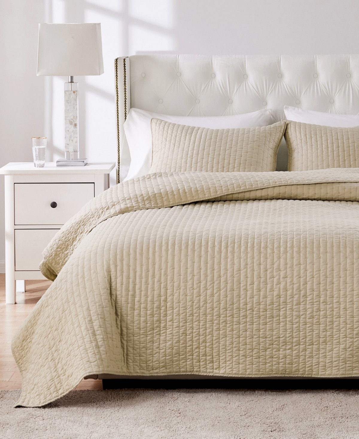 Greenland Home Fashions Monterrey Finely Stitched 3-pc. Quilt Set, King In Taupe