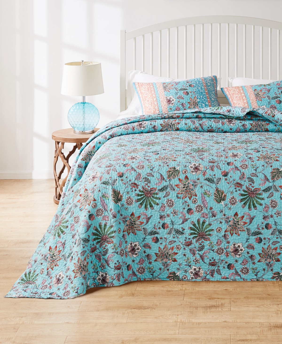 Greenland Home Fashions Audrey Classic 3-pc. Bedspread Set, Queen In Turquoise