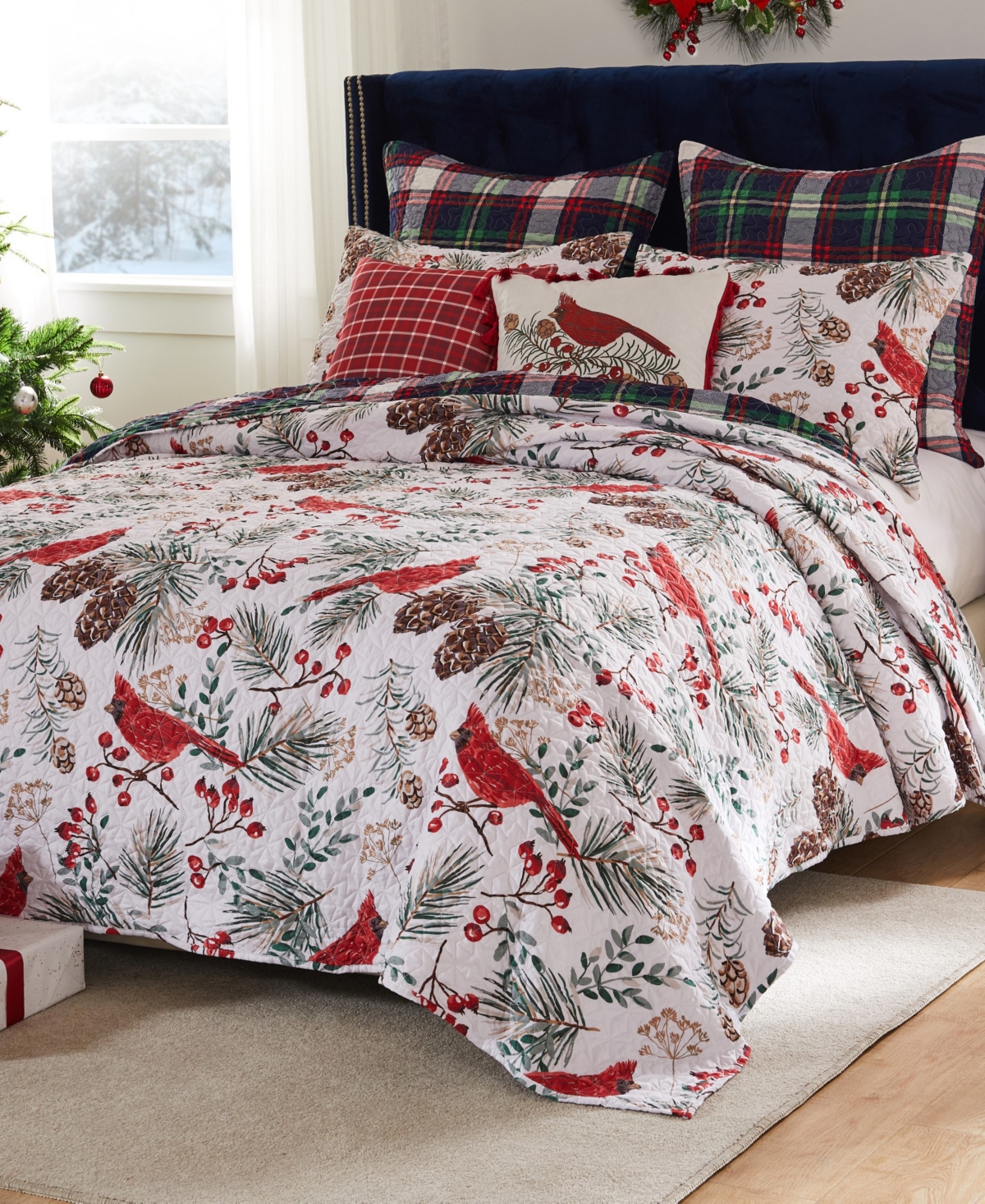 Greenland Home Fashions Cardinal Plaid Holiday 2-pc. Quilt Set, Twin/twin Xl In Cardinal