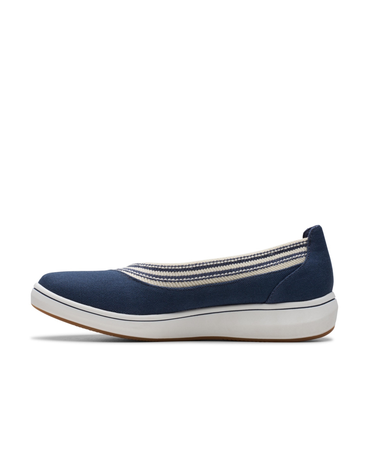 Shop Clarks Women's Cloud Steppers Breeze Sky Air Closed Toe Shoes In Navy Textile