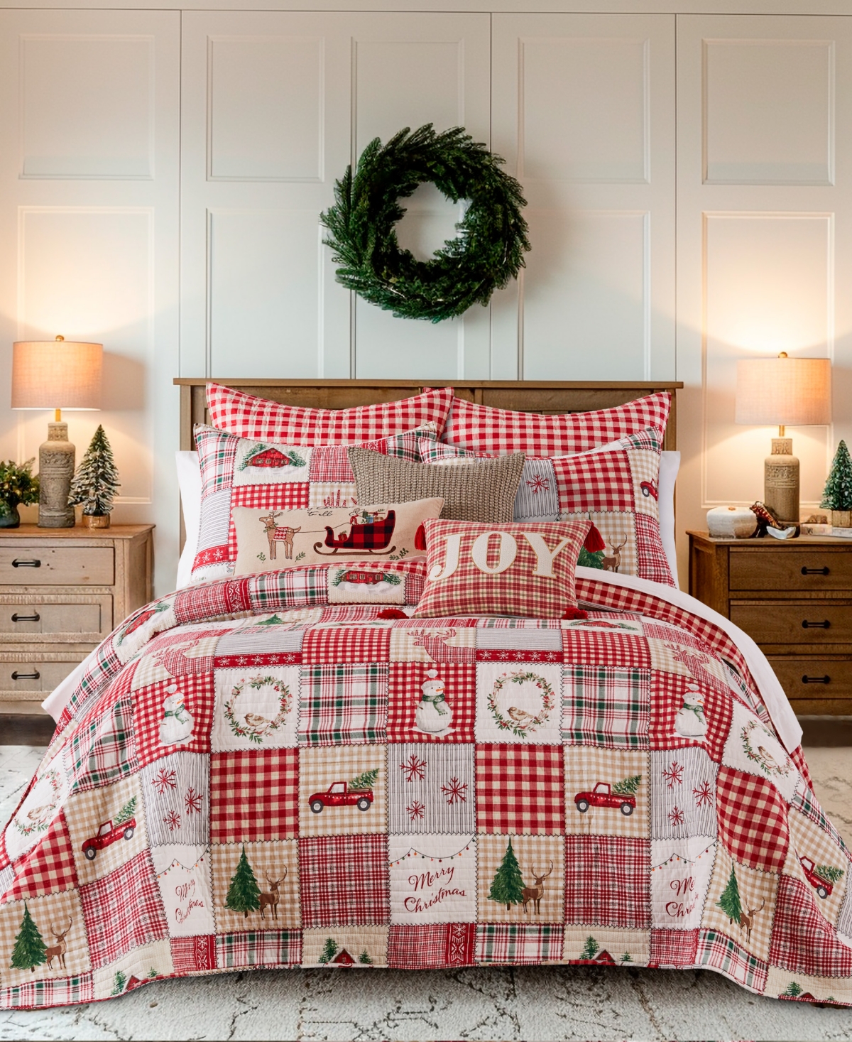 Levtex Home For Christmas Reversible 3-pc. Bedspread Set, Full In Red
