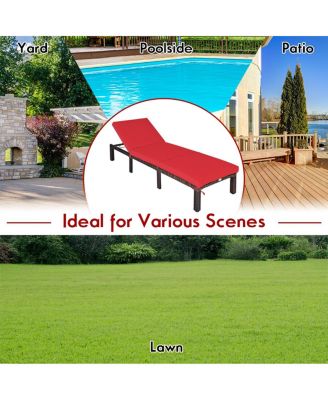 Paito Wicker Chaise Lounger with Adjustable Backrest