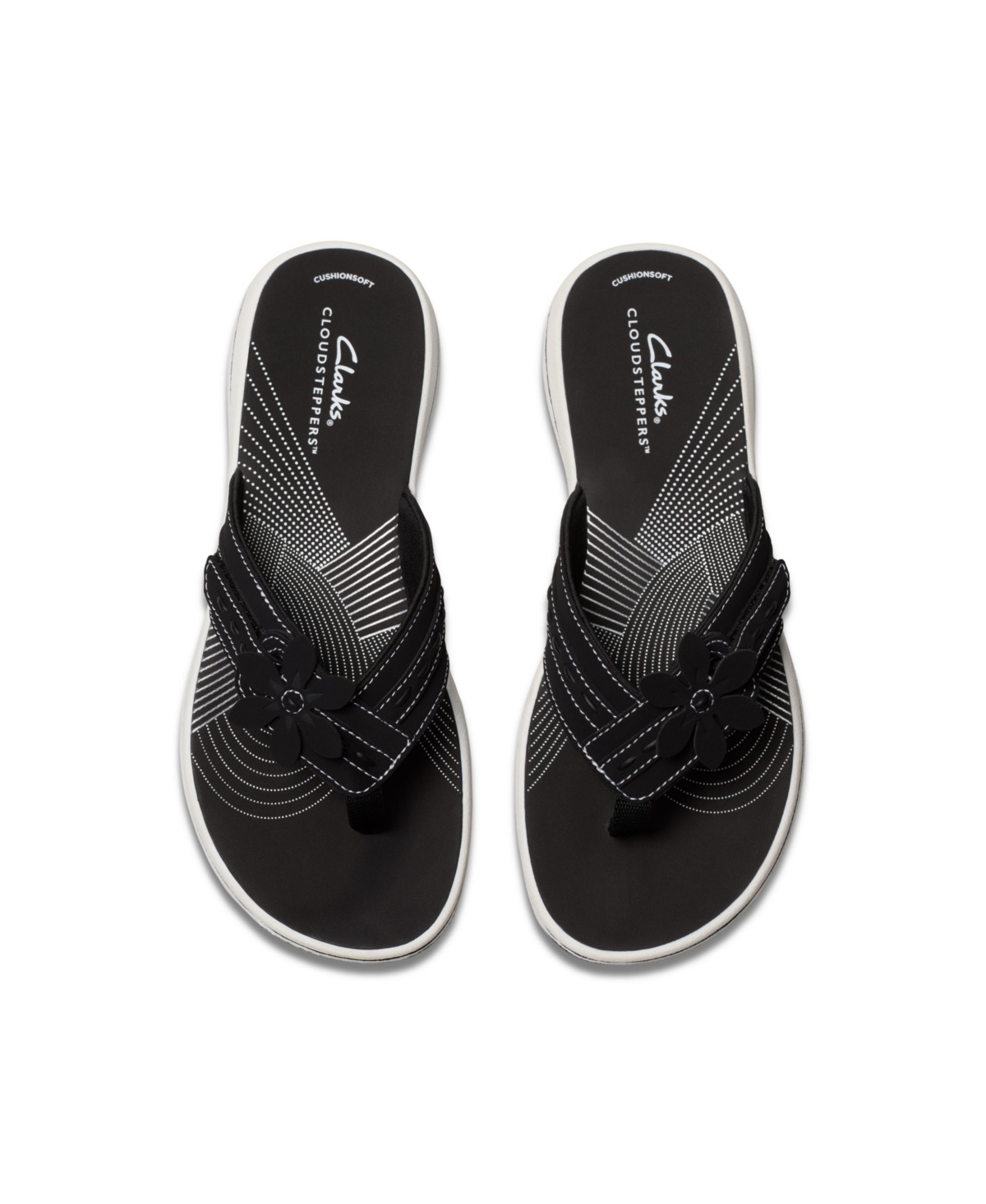 Clarks Cloudsteppers Women's Breeze Opal Slip-on Sandals In Black Textile