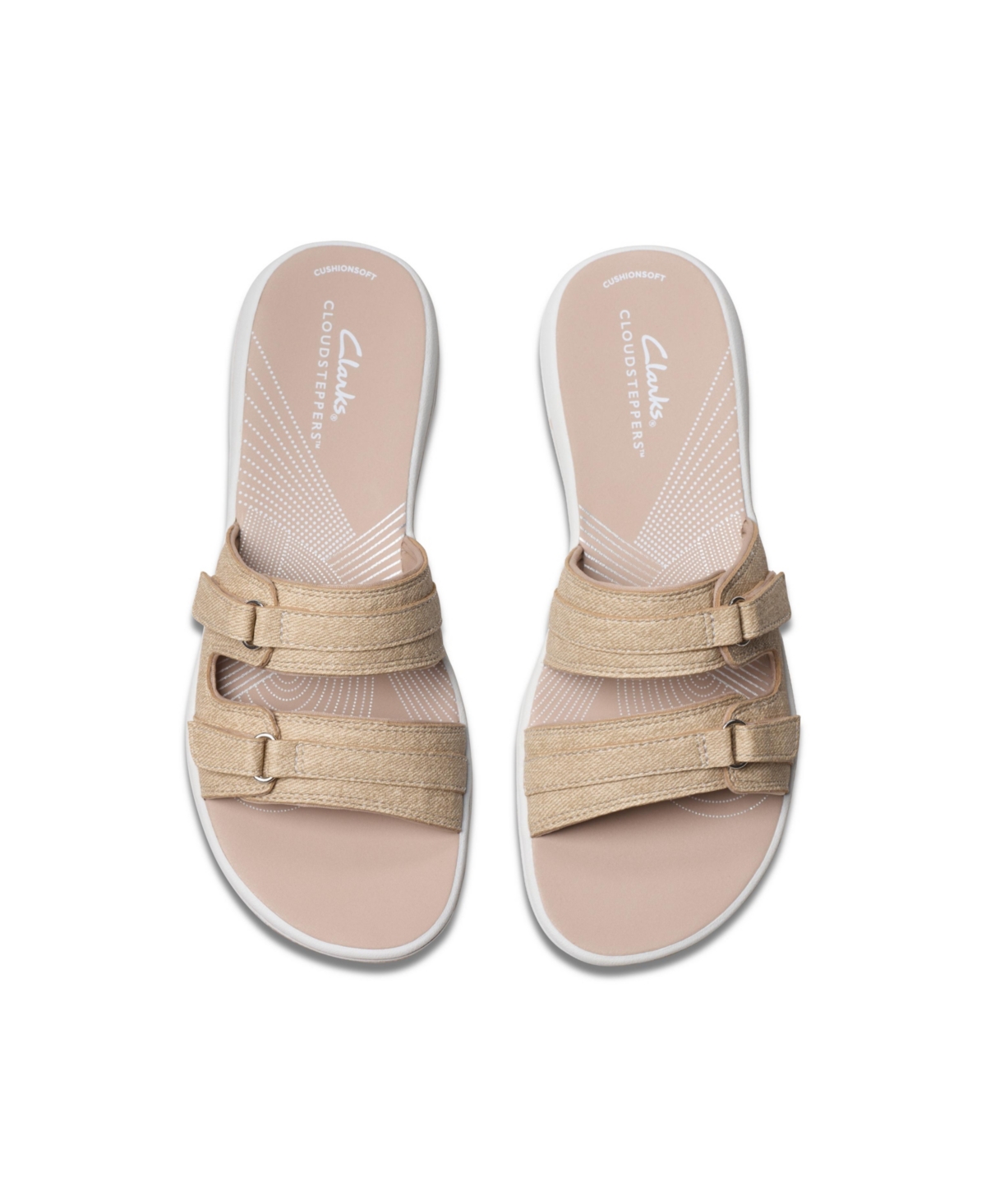 Shop Clarks Women's Cloudsteppers Breeze Piper Comfort Slide Sandals In Sand Synthetic
