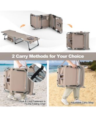 SUGIFT 5-position Outdoor Folding Chaise Lounge Chair