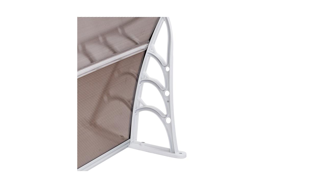 Slickblue Ht-100 x 80 Household Door & Window Rain Cover – Durable Eaves Board with White Holder - Brown