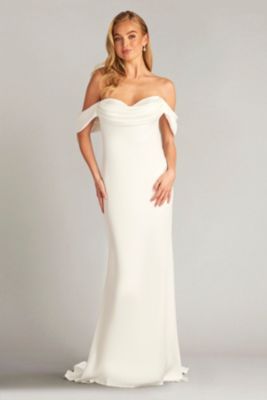 Women's Amishta Off-The-Shoulder Crepe Gown