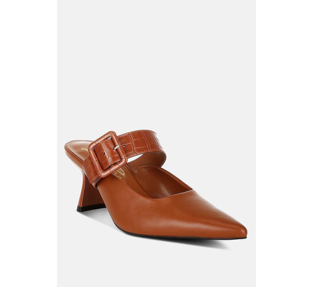 London Rag Shein Star Slim Block Heel Mules