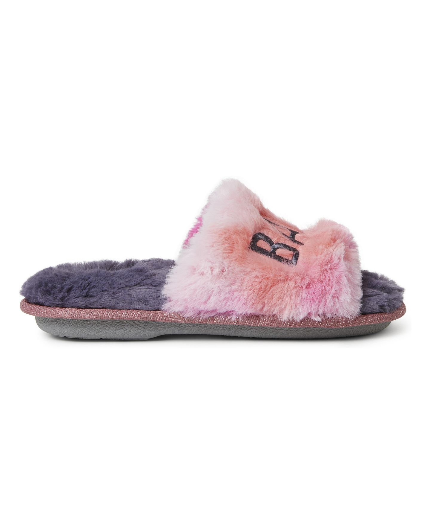Детские сандалии Dearfoams Kid's Girls Lana Fuzzy Slide Slipper Babe Squad — фото 3