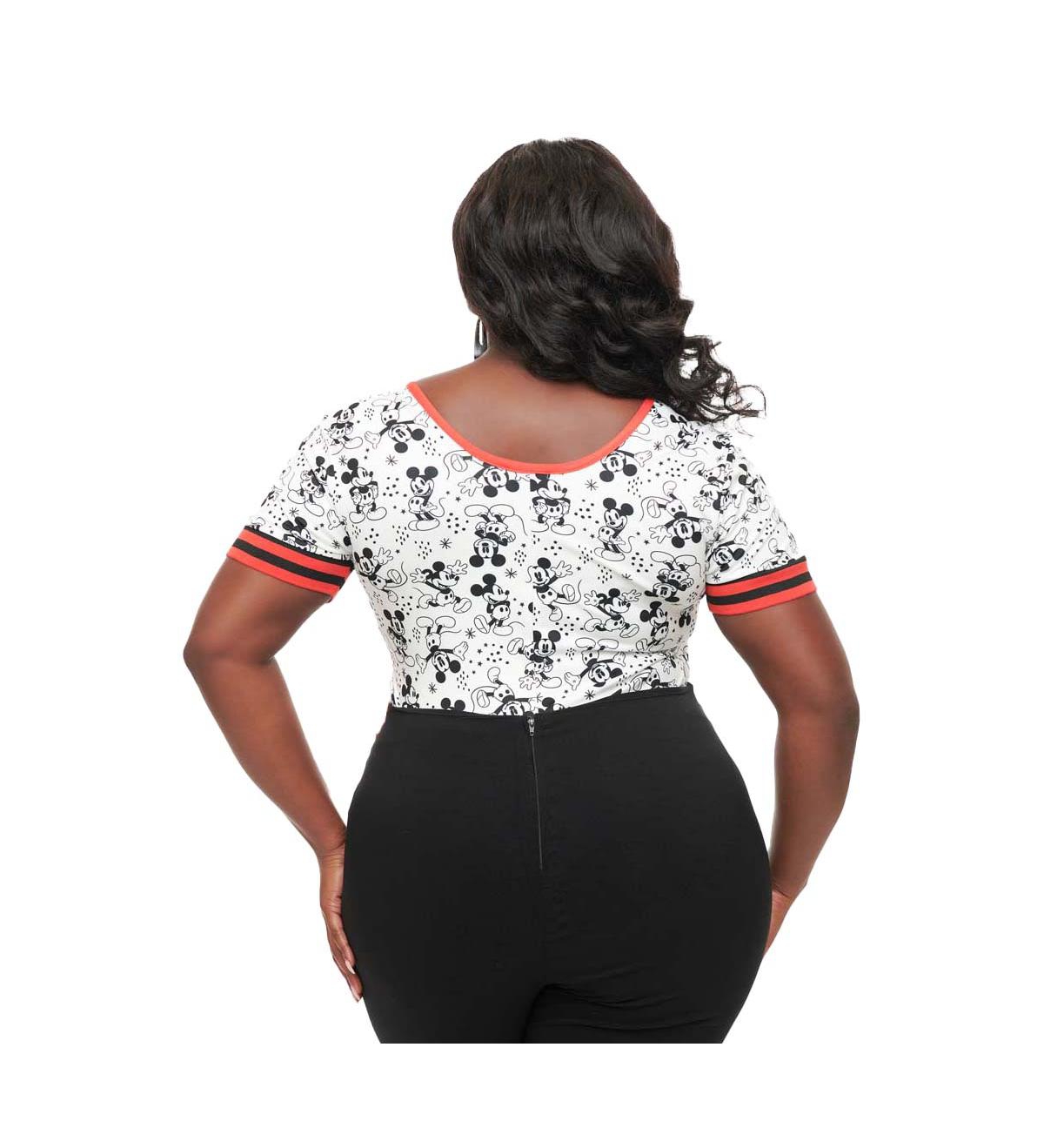 Unique Vintage Plus Size 3/4 Sleeve Surplice Knit Bodysuit