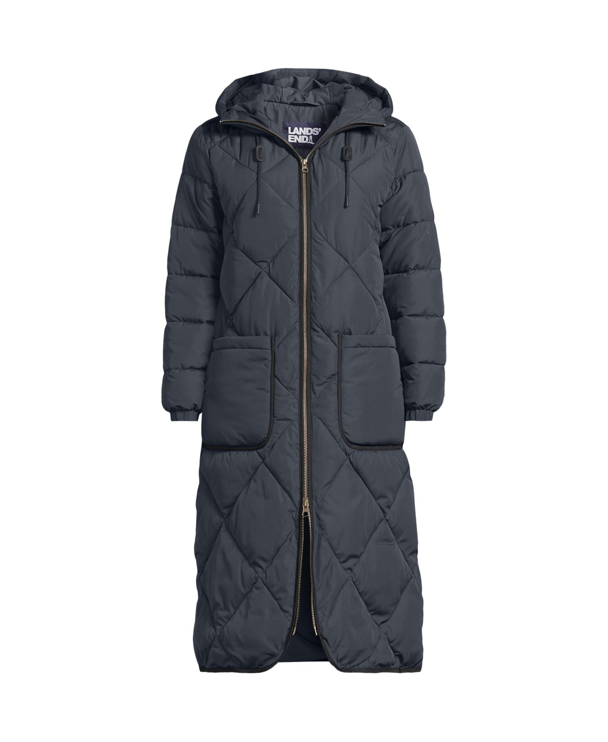 Lands' End Plus Size FeatherFree Insulated Diamond Quilted Maxi Coat
