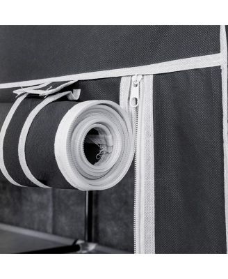 64" Portable Wardrobe Organizer with Clothes Rack and Shelves for Optimal Storage Solutions