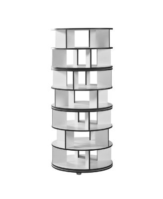 7-Tier Rotating Shoe Rack Organizer with 360° Spinning Lazy Susan Tower for Entryway and Closet