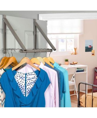Over The Door Hanger Foldable and Expandable Rod for Hanging Towels, Coats & Clothes
