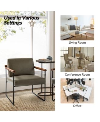 Modern Arm Chair with Sturdy Metal Tube Side