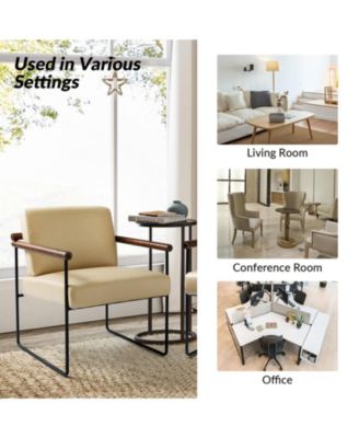 Modern Arm Chair with Sturdy Metal Tube Side