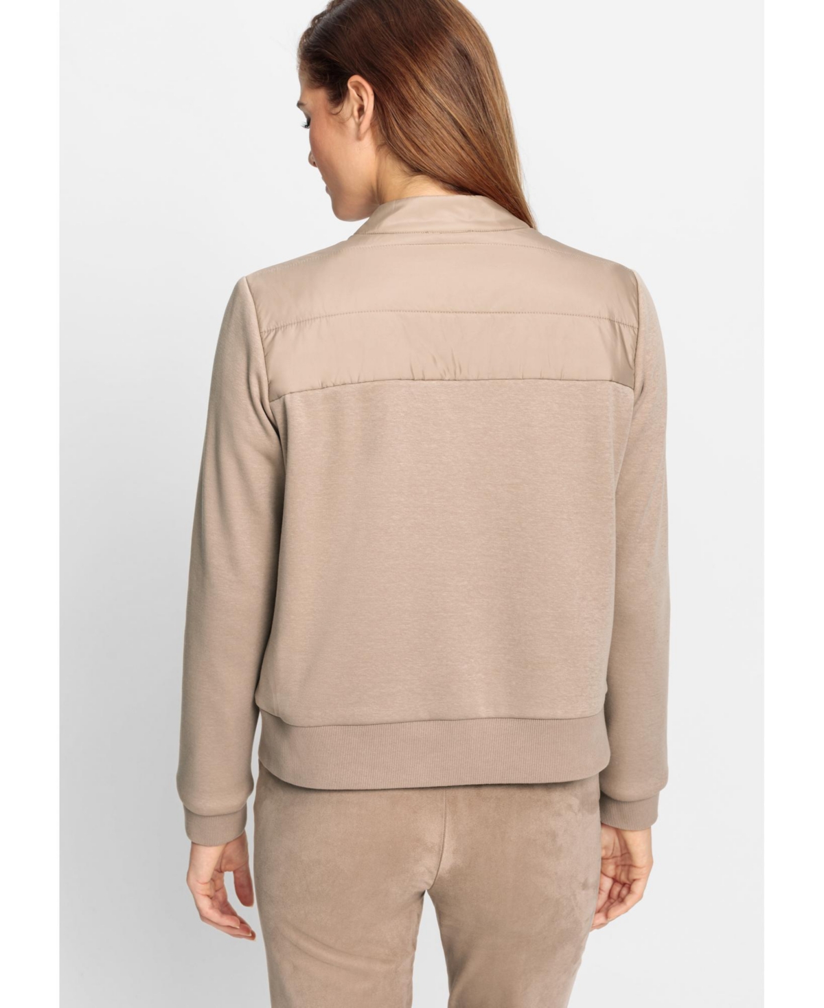 Olsen Mixed Media Zip Front Jacket