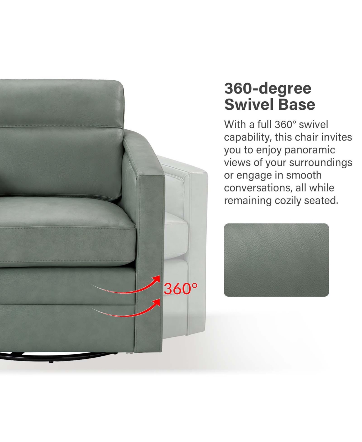 Hulala Home Jorge Contemporary Classic 28.74'' Wide Genuine Leather Swivel Chair