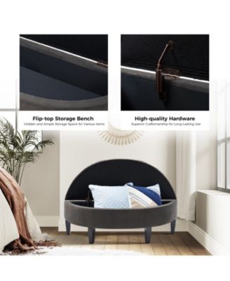 Anacleto Modern 43.3" Wide Bedroom Bench with Solid Wood Legs