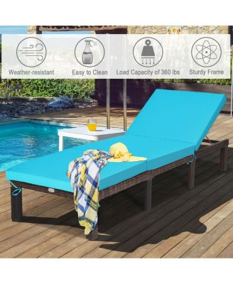 Paito Wicker Chaise Lounger with Adjustable Backrest