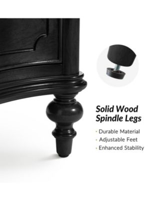 1 PC Solid Wood Spindle Legs Mauro Traditional 3-Drawer Nightstand