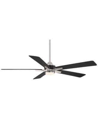 52" Vegas Nights Modern Indoor Outdoor Ceiling Fan 5 Blade LED Light Remote Control Brushed Nickel Finish Bedroom Patio