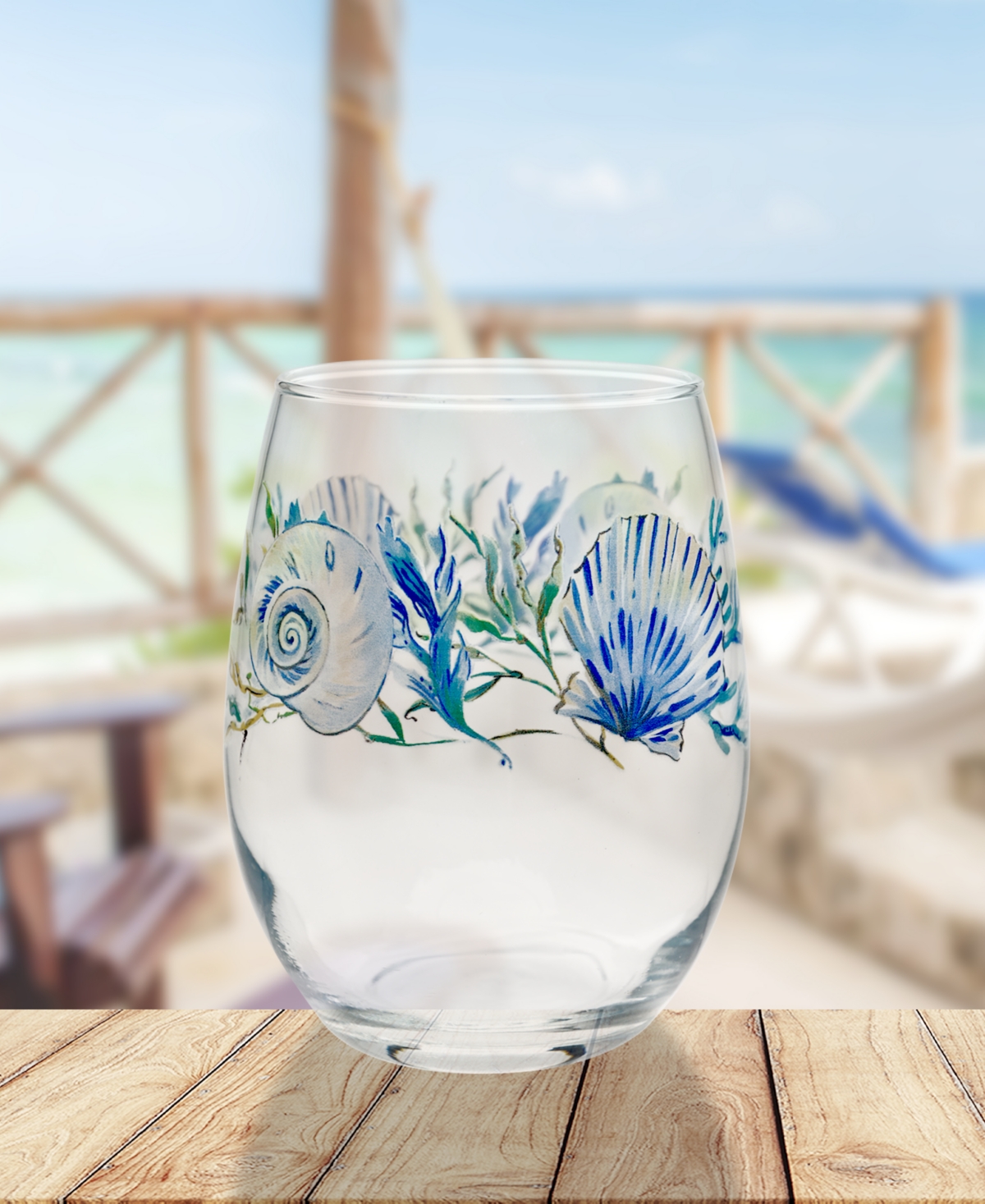 Fiesta Coastal Shores Double Old-fashioned Glass, Set Of 4 In Multi