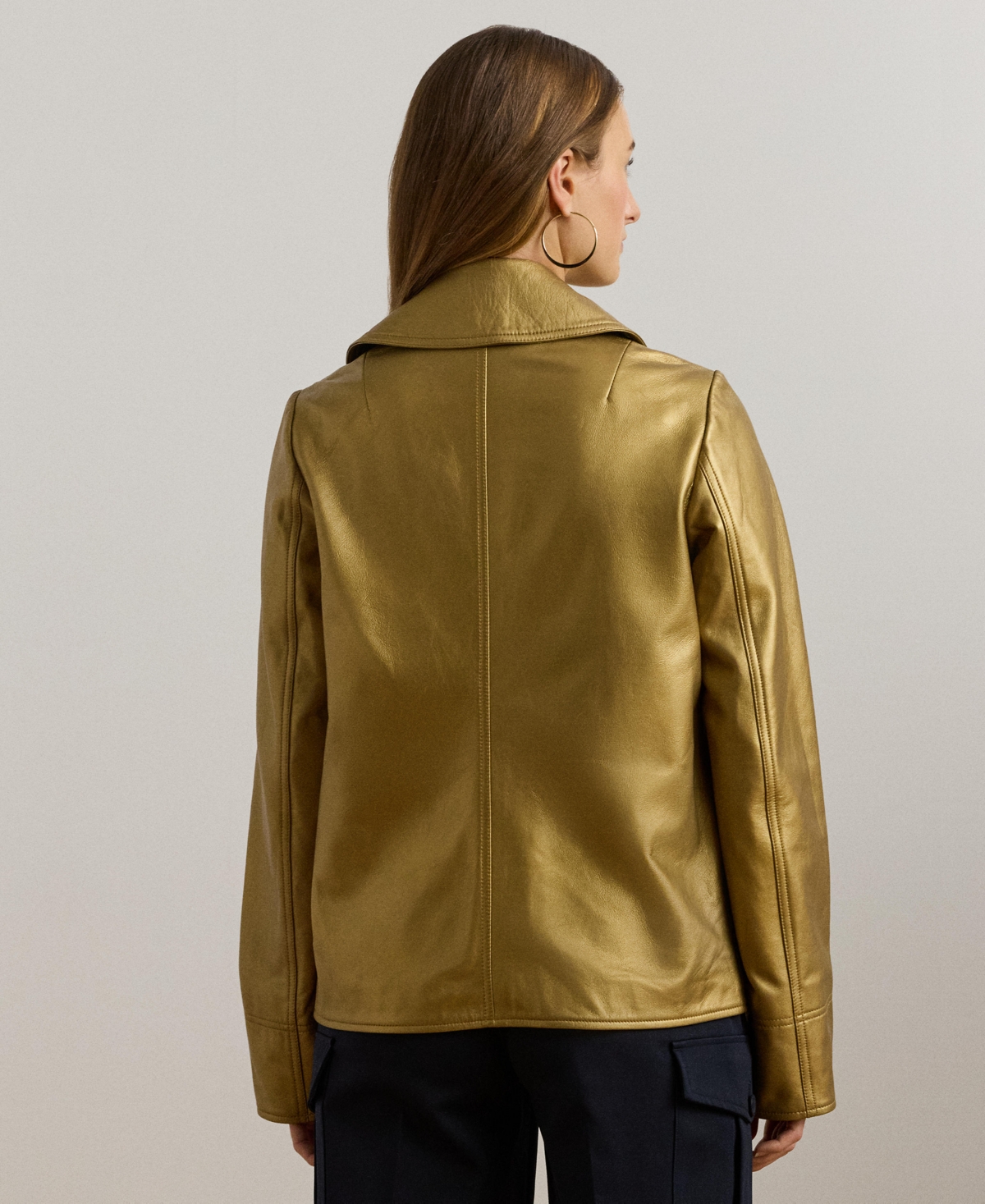 Lauren Ralph Lauren Women's Metallic Lambskin Peacoat