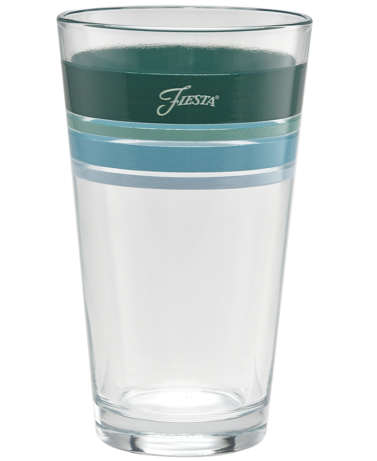 Fiesta Tropical Edgeline 16-ounce Tapered Cooler Glass, Set Of 4 In Jade,meadow,turquoise,sky
