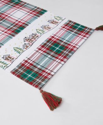 Holiday Cotton Plaid Runner, 13" x 90"