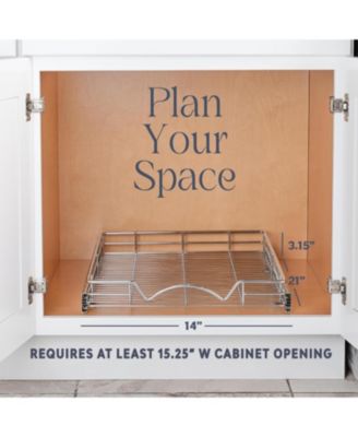Pull Out Cabinet Organizer with Chrome Finish 14 x 21 In