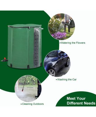 50-Gallon PVC Rain Bucket with Measurement Scale for Efficient Water Collection