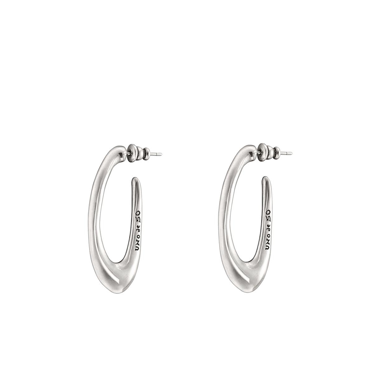 UNOde50 Sterling Silver Metal Clad Oval Shape Earrings - Silver