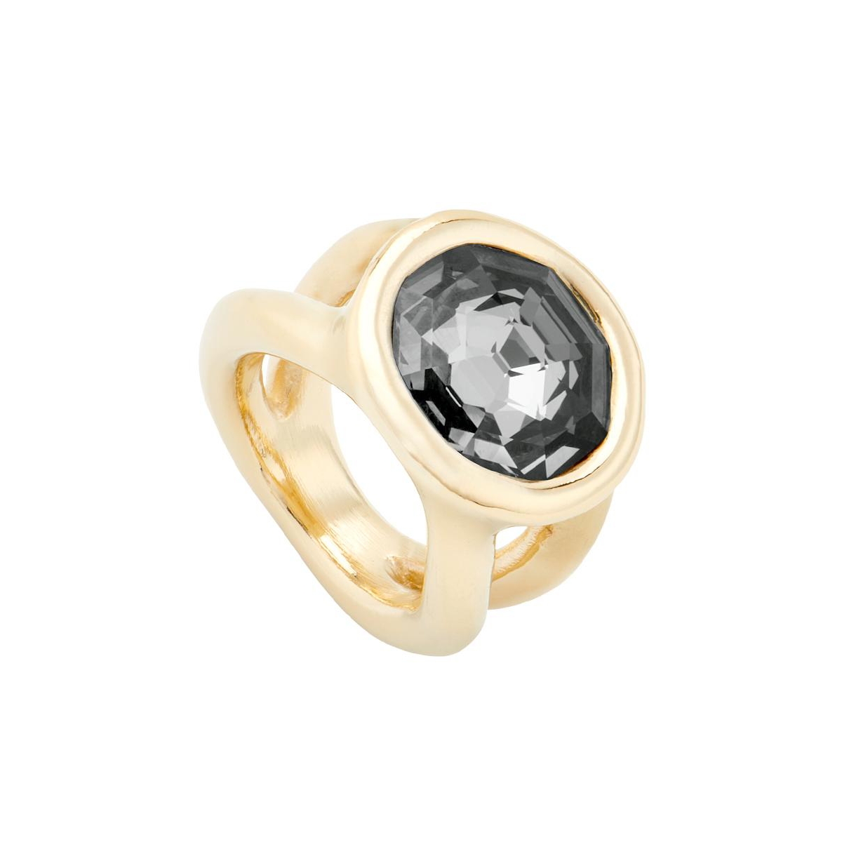 UNOde50 18k Gold Plated Faceted Crystal Ring - Gold