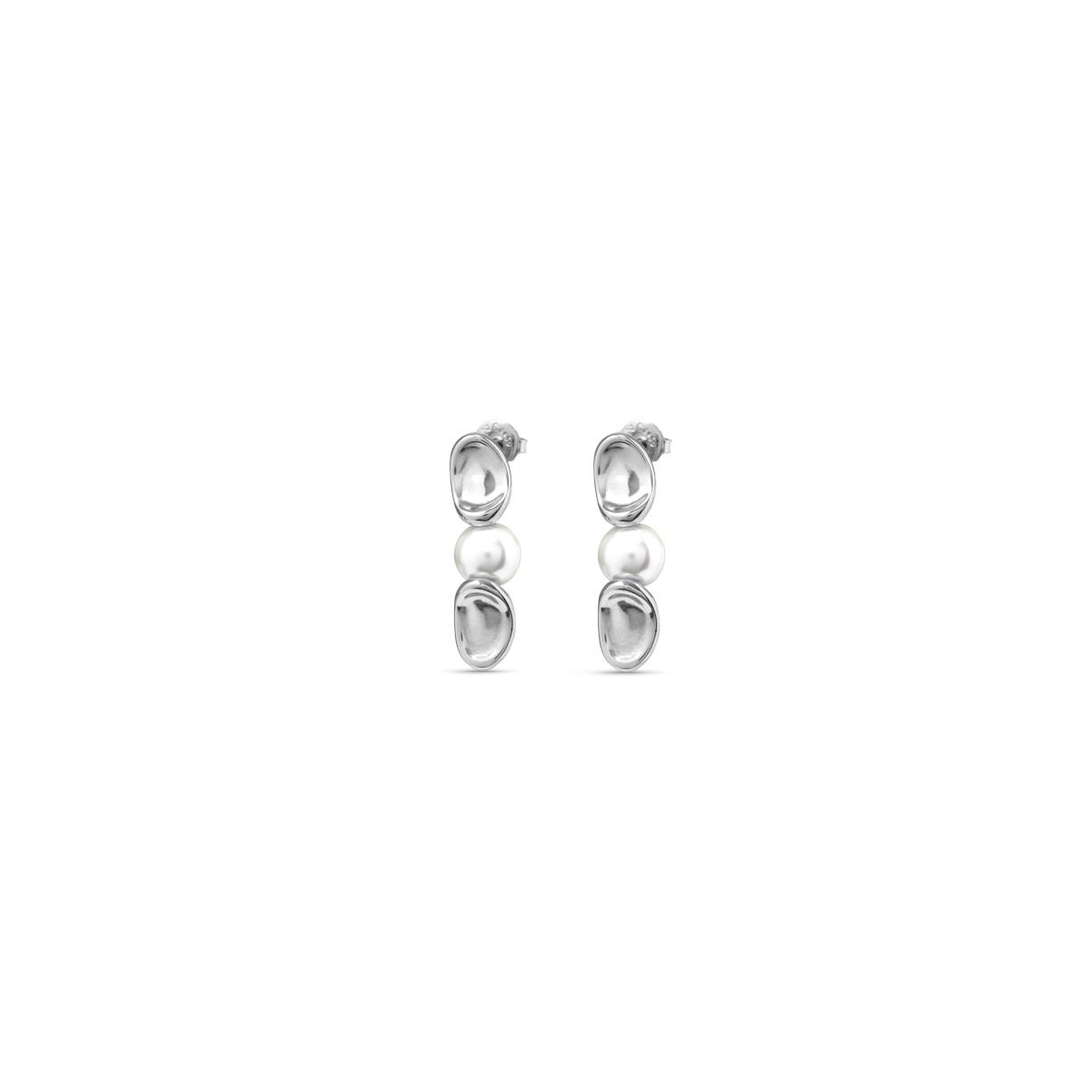 UNOde50 Metal Alloy Oval Link Earrings - Silver