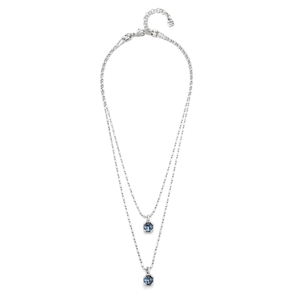 UNOde50 Sterling Silver Metal Alloy Double Chain Necklace - Silver