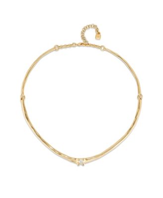 18k Gold-Plated and Silver Metal Alloy Rigid Necklace
