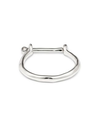 Sterling Silver and 18k Gold Plated Shackle-Shaped Clasp Bracelet