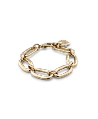 Sterling Silver and 18k Gold Plated Oval Links Bracelet