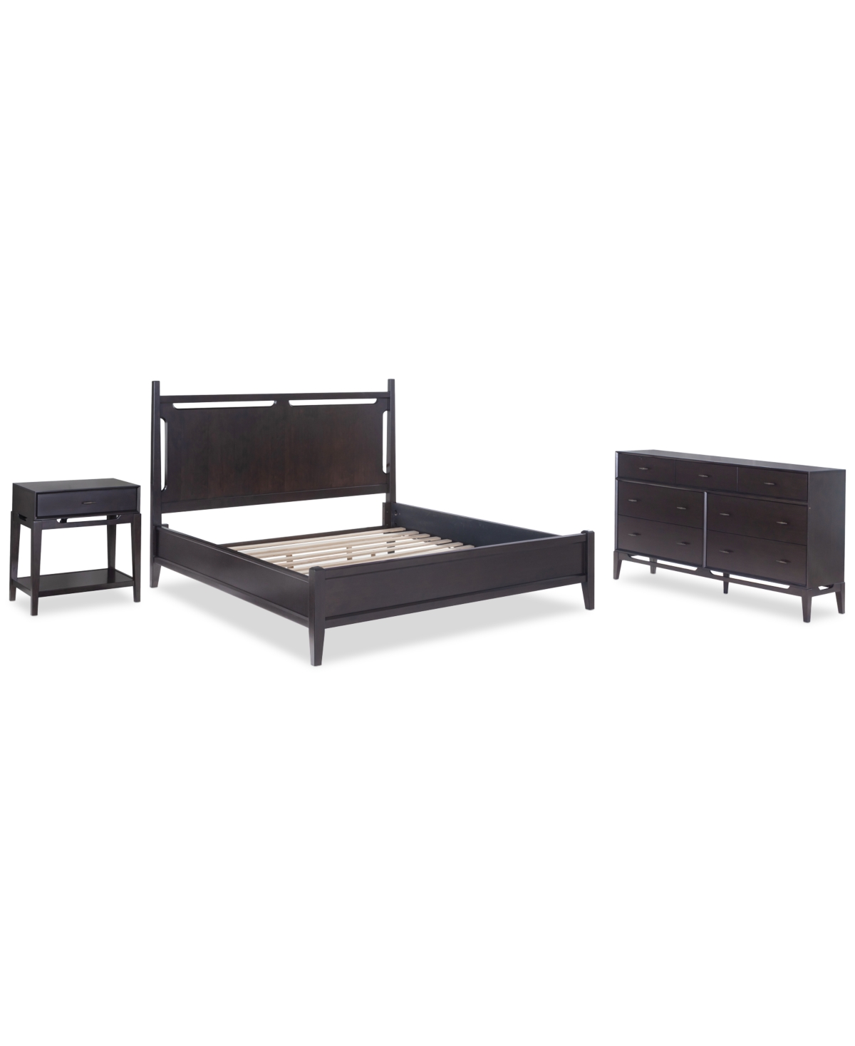 Macy's Addelyn 3 Pc. Set (california King Panel Bed, Dresser & 1-drawer Nightstand) In Brown