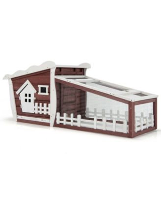 62 Inch Wooden Rabbit/Dog Hutch with Pull Out Tray