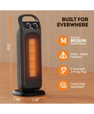 Space Heater 1500W Electric Heater Portable PTC Ceramic Heater for Bedroom, Office, and Other Rooms