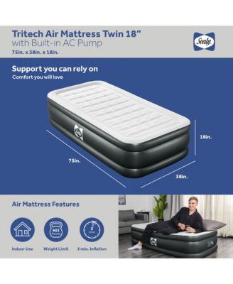 Baby Sealy Tritech 18 Inch Air Mattress Bed 2 Person with Built In AC Pump (2 Pack)