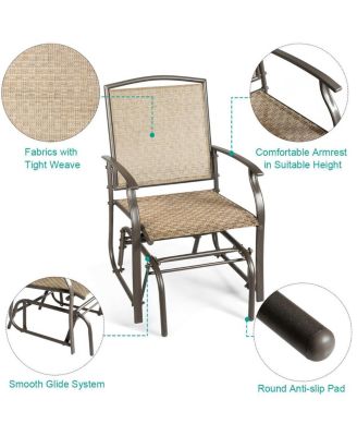 Steel Frame Garden Swing Single Glider Chair Rocking Seating