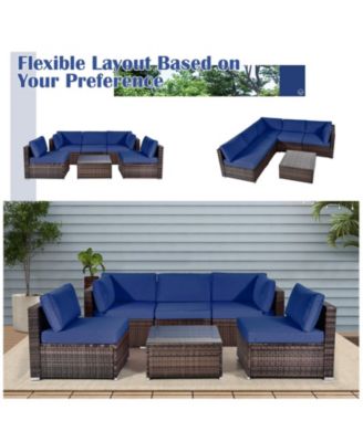 SUGIFT 6 Pieces Patio Rattan Furniture Set with Cushions