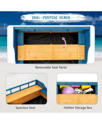 Kids' Pirate Boat Sandbox with Flag and Rudder